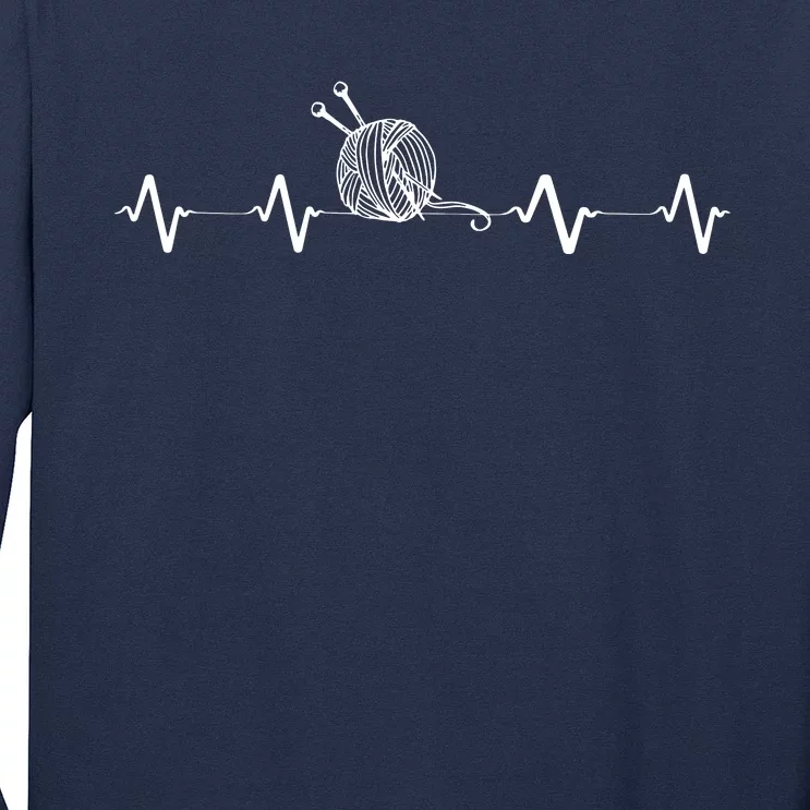 Funny Knitting Knitter Yarn Heartbeat Long Sleeve Shirt