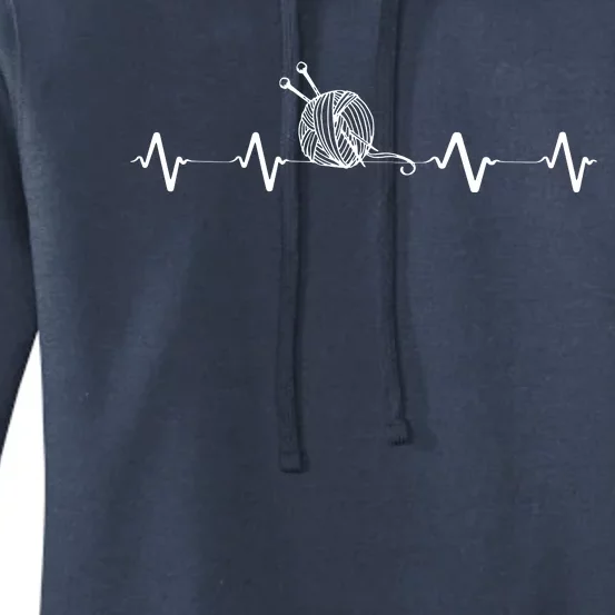 Funny Knitting Knitter Yarn Heartbeat Women's Pullover Hoodie