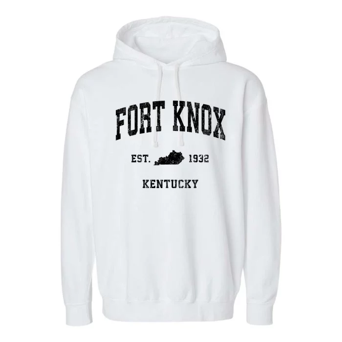 Fort Knox Kentucky Ky Vintage Athletic Garment-Dyed Fleece Hoodie