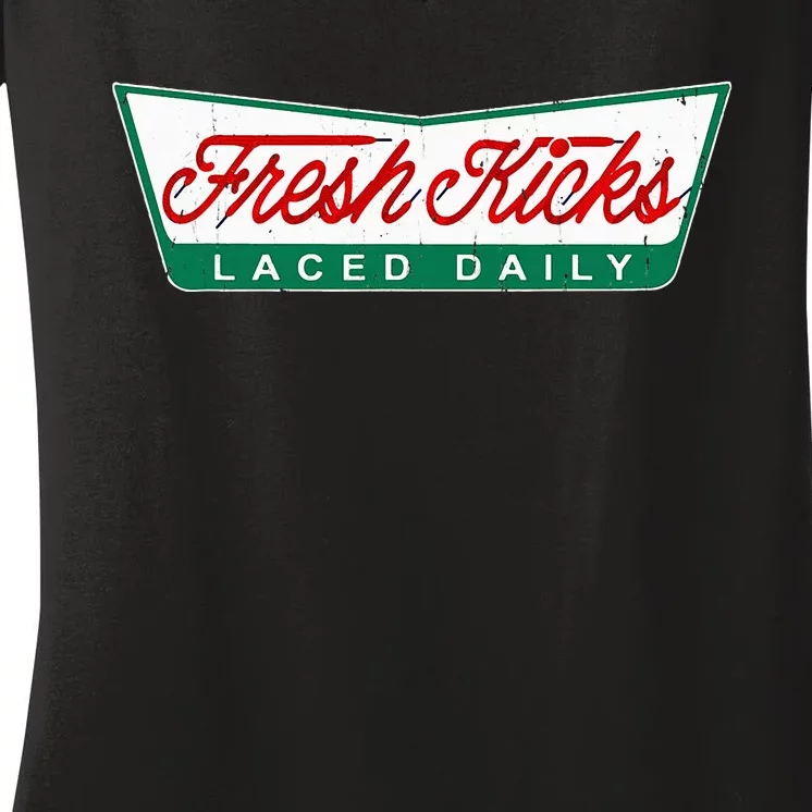 Fresh Kicks Laced Daily Women's V-Neck T-Shirt