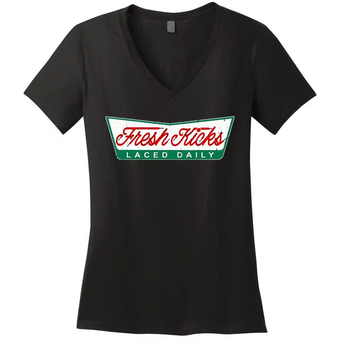 Fresh Kicks Laced Daily Women's V-Neck T-Shirt