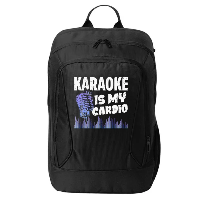 Funny Karaoke Legend Music My Cardio Vintage Microphone City Backpack