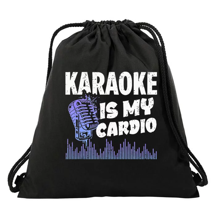 Funny Karaoke Legend Music My Cardio Vintage Microphone Drawstring Bag