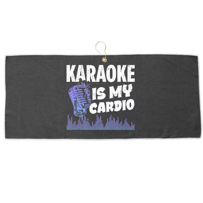 Funny Karaoke Legend Music My Cardio Vintage Microphone Large Microfiber Waffle Golf Towel