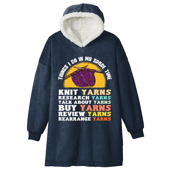 Funny Knitting Lover Quote Yarn Knitting Needles Crocheting Great Gift Hooded Wearable Blanket