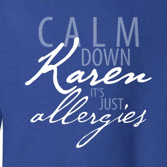 Funny Karen Meme Gift Calm Down Karen It's Just Allergies Gift Toddler Sweatshirt