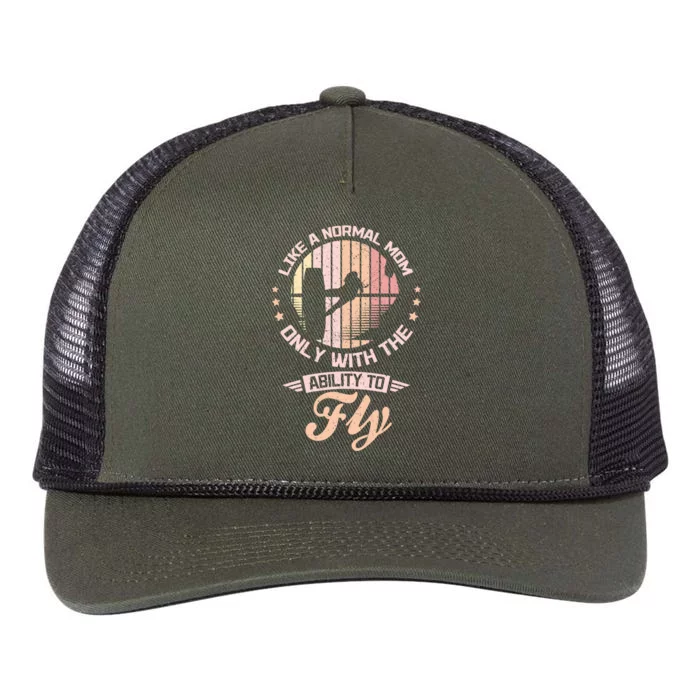 Flying Kitesurfing Mom Gift Retro Rope Trucker Hat Cap