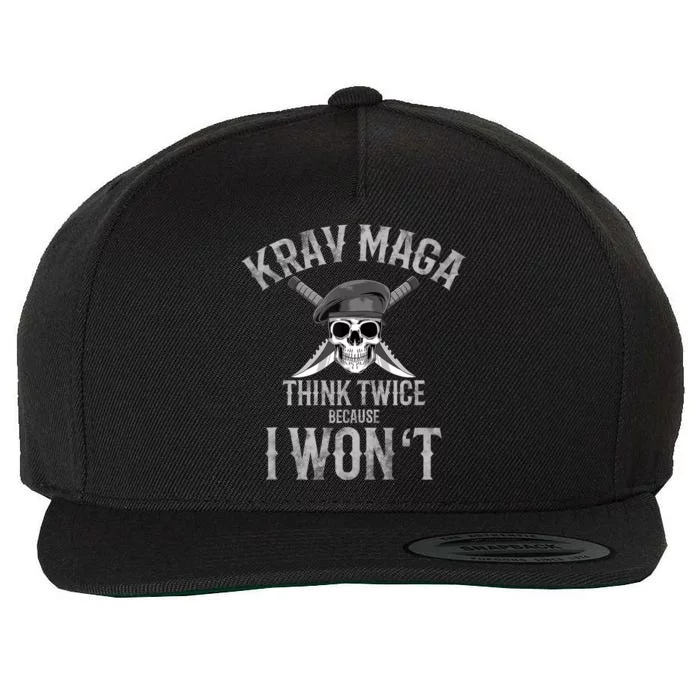 Funny Krav Maga Fighting Skull Wool Snapback Cap