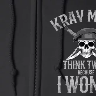 Funny Krav Maga Fighting Skull Full Zip Hoodie