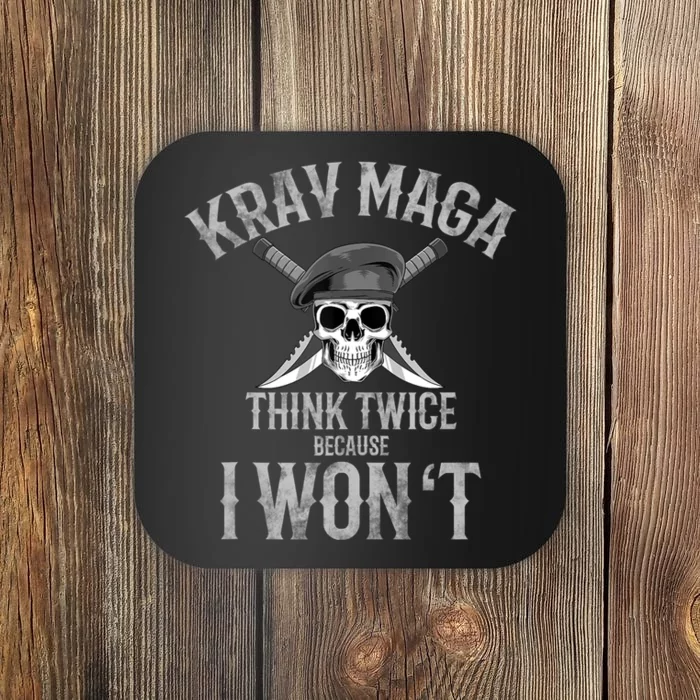 Funny Krav Maga Fighting Skull Coaster