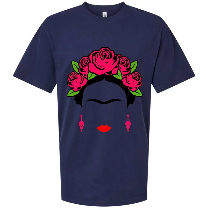 Frida Kahlo Mexico Artist Lover Flower Skull Sueded Cloud Jersey T-Shirt