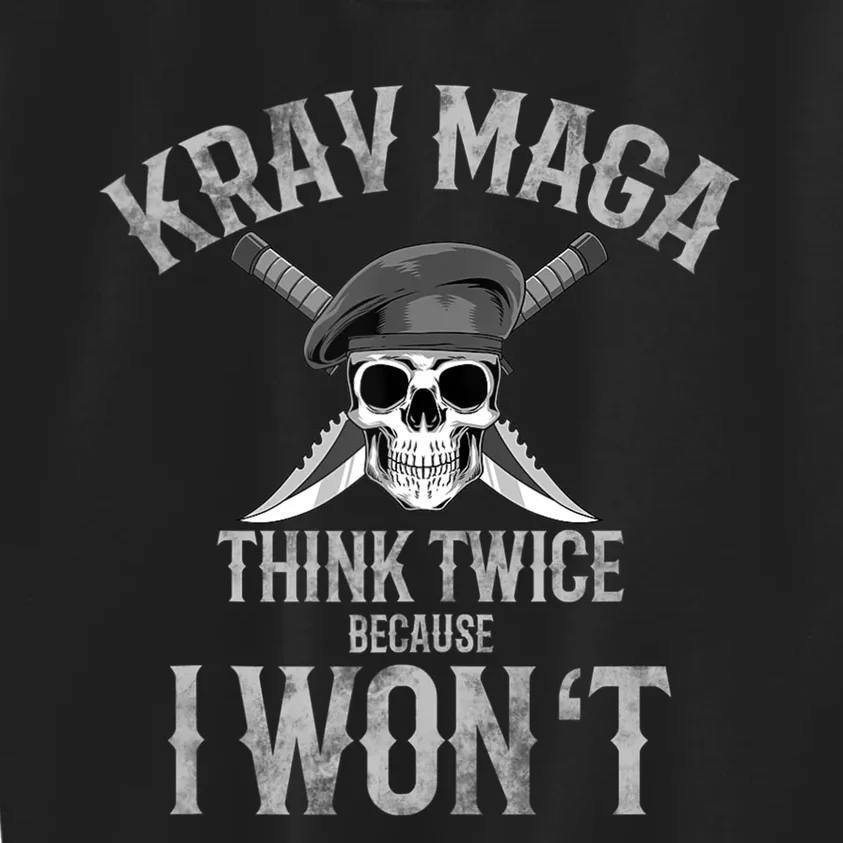 Funny Krav Maga Fighting Skull Kids Sweatshirt