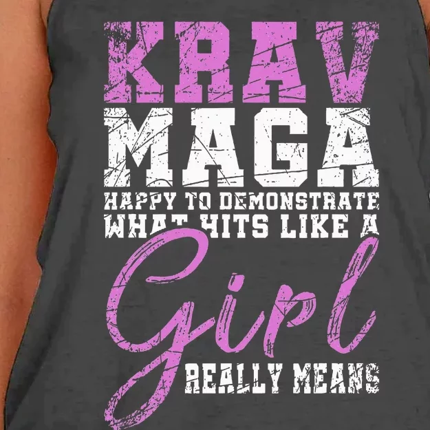 Funy Krav Maga Girl Gift Martial Arts Krav Maga Women's Knotted Racerback Tank