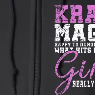 Funy Krav Maga Girl Gift Martial Arts Krav Maga Full Zip Hoodie