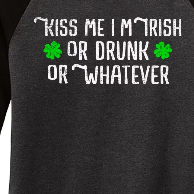 Funny Kiss Me Im Irish Women's Tri-Blend 3/4-Sleeve Raglan Shirt