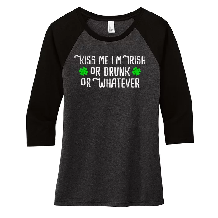 Funny Kiss Me Im Irish Women's Tri-Blend 3/4-Sleeve Raglan Shirt