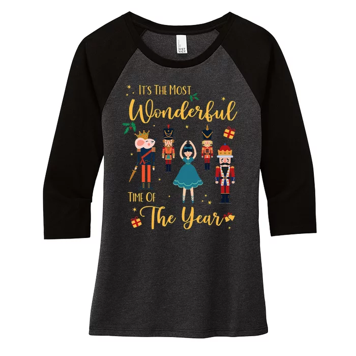 Fairytale Klara Nutcracker Figure Prince Ballet Christmas Women's Tri-Blend 3/4-Sleeve Raglan Shirt