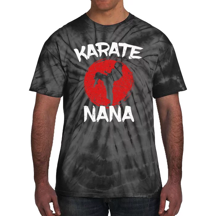 Funny Karate Nana Martial Arts Grandma Ponytail Tie-Dye T-Shirt