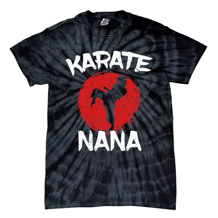 Funny Karate Nana Martial Arts Grandma Ponytail Tie-Dye T-Shirt