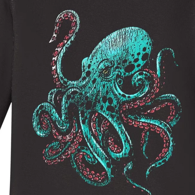 Funny Kraken Octopus Gift Baby Long Sleeve Bodysuit