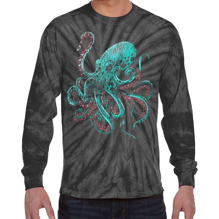 Funny Kraken Octopus Gift Tie-Dye Long Sleeve Shirt