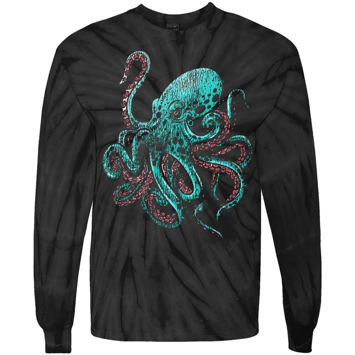 Funny Kraken Octopus Gift Tie-Dye Long Sleeve Shirt