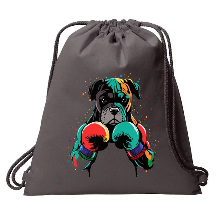 Funny Kickboxing Or Boxing Boxer Dog Drawstring Bag