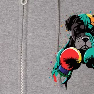 Funny Kickboxing Or Boxing Boxer Dog Full Zip Hoodie