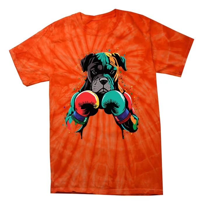 Funny Kickboxing Or Boxing Boxer Dog Tie-Dye T-Shirt