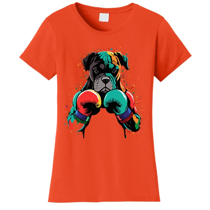 Funny Kickboxing Or Boxing Boxer Dog Women's T-Shirt