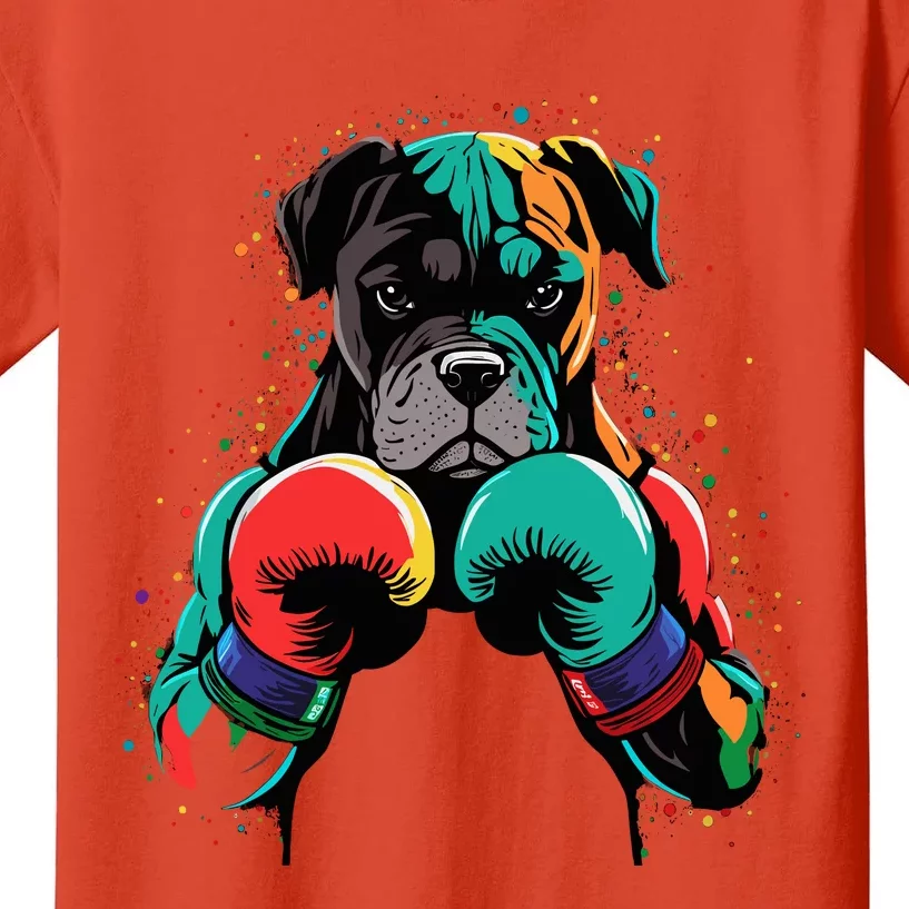 Funny Kickboxing Or Boxing Boxer Dog Kids T-Shirt