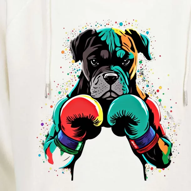 Funny Kickboxing Or Boxing Boxer Dog Gift Womens Funnel Neck Pullover Hood