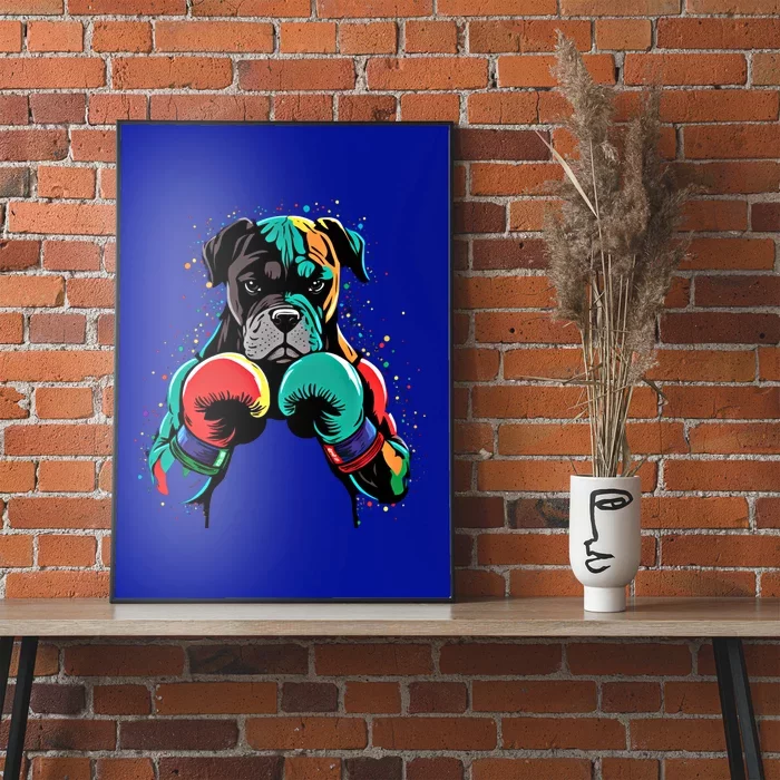 Funny Kickboxing Or Boxing Boxer Dog Gift Poster