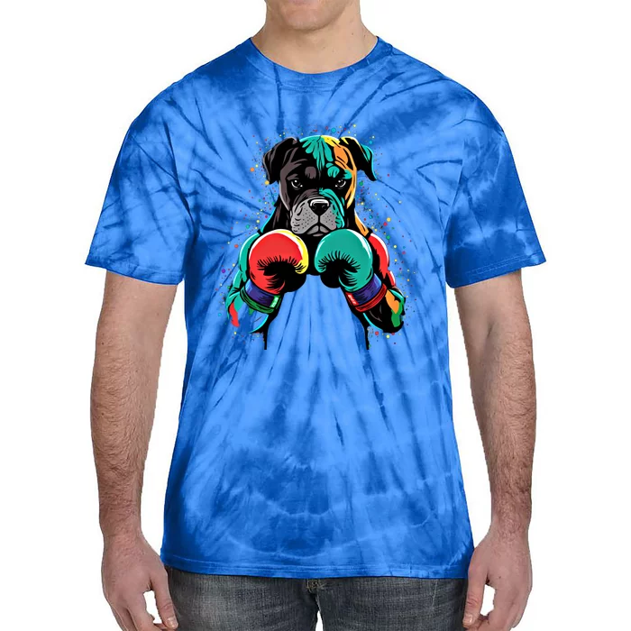 Funny Kickboxing Or Boxing Boxer Dog Gift Tie-Dye T-Shirt