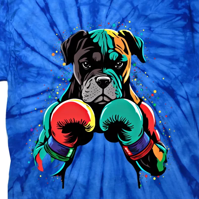 Funny Kickboxing Or Boxing Boxer Dog Gift Tie-Dye T-Shirt