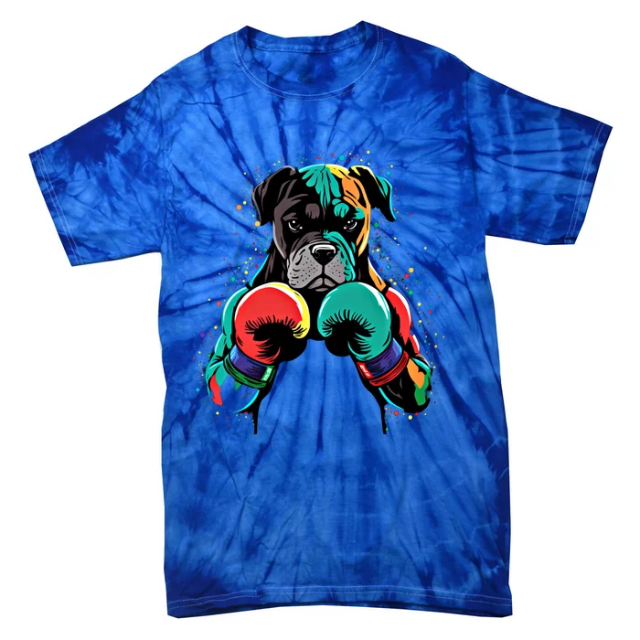 Funny Kickboxing Or Boxing Boxer Dog Gift Tie-Dye T-Shirt