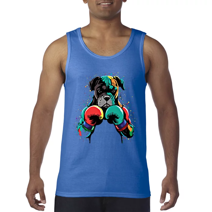 Funny Kickboxing Or Boxing Boxer Dog Gift Tank Top