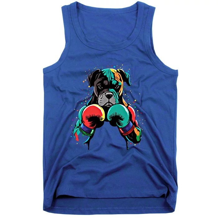 Funny Kickboxing Or Boxing Boxer Dog Gift Tank Top