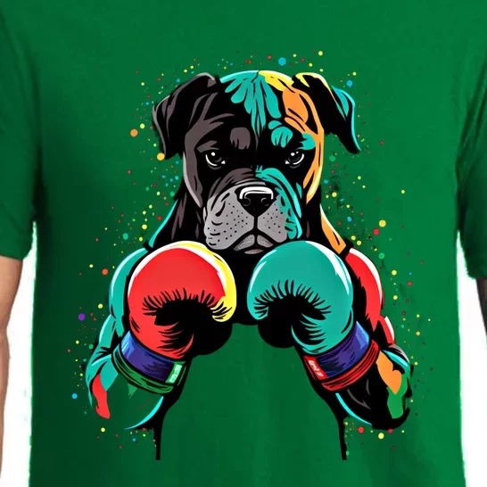 Funny Kickboxing Or Boxing Boxer Dog Gift Pajama Set