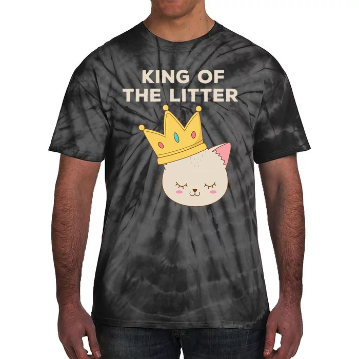 Funny King Of The Litter Funny Kitty Litter Cats Lovers Tie-Dye T-Shirt