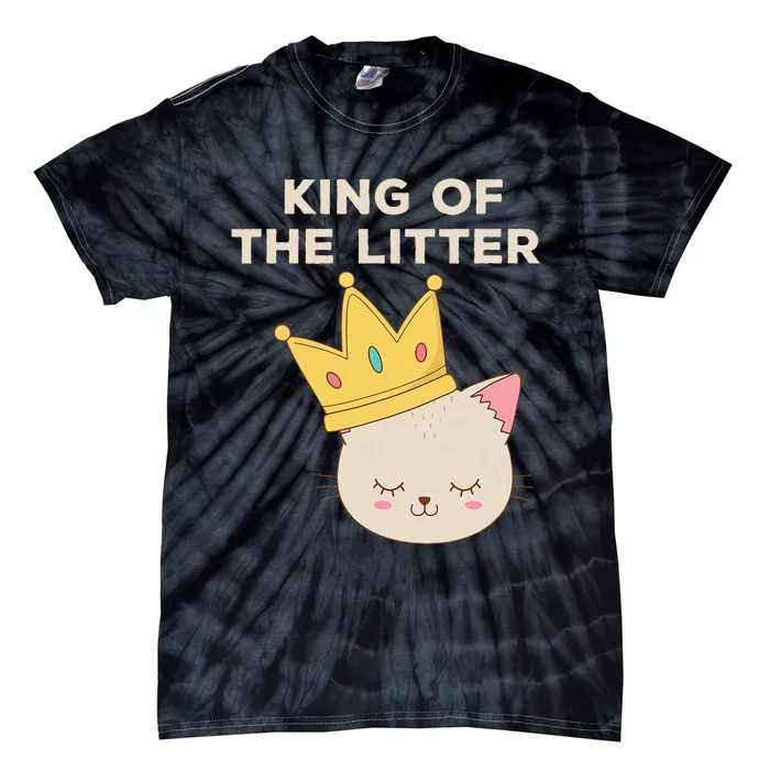 Funny King Of The Litter Funny Kitty Litter Cats Lovers Tie-Dye T-Shirt