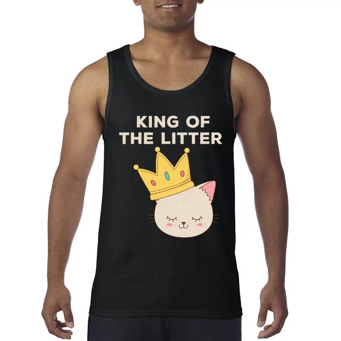 Funny King Of The Litter Funny Kitty Litter Cats Lovers Tank Top