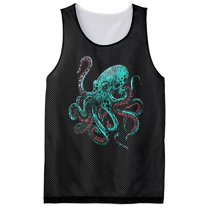 Funny Kraken Octopus Gift Mesh Reversible Basketball Jersey Tank