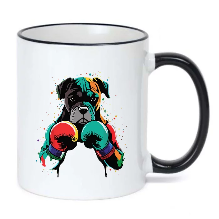 Funny Kickboxing Or Boxing Boxer Dog Black Color Changing Mug