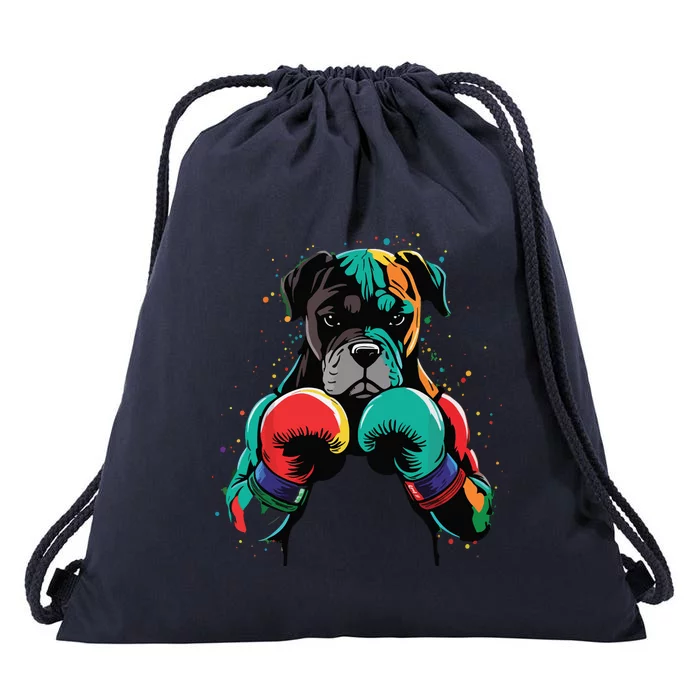 Funny Kickboxing Or Boxing Boxer Dog Drawstring Bag