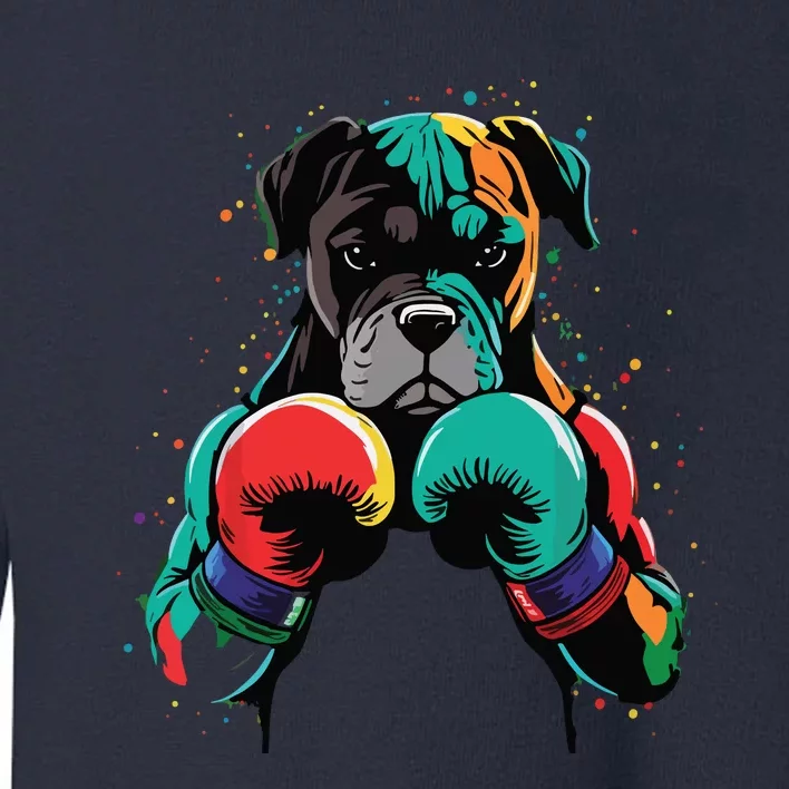 Funny Kickboxing Or Boxing Boxer Dog Toddler Sweatshirt