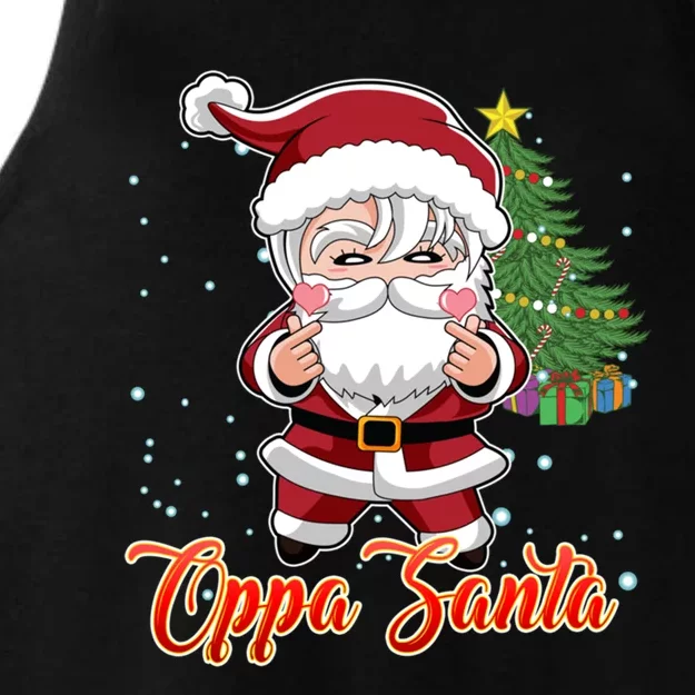 Funny K Pop Christmas K Pop Santa Gift Ladies Tri-Blend Wicking Tank