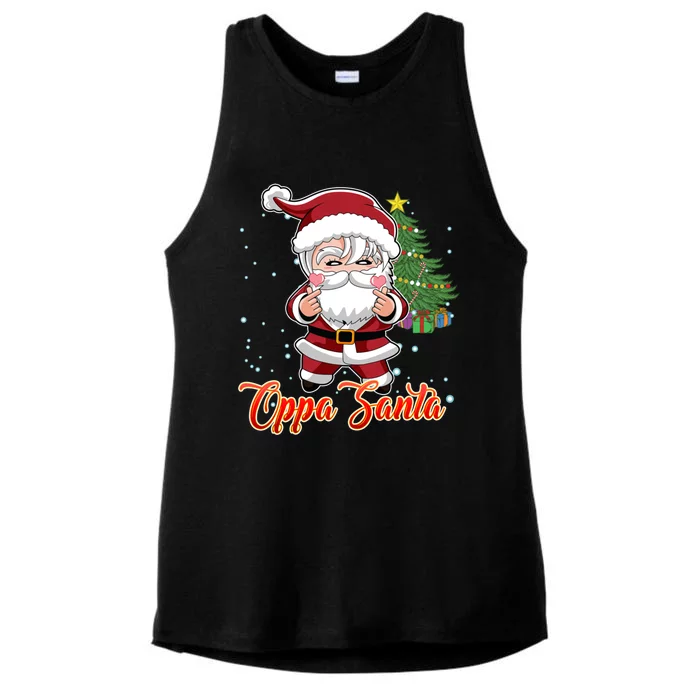 Funny K Pop Christmas K Pop Santa Gift Ladies Tri-Blend Wicking Tank