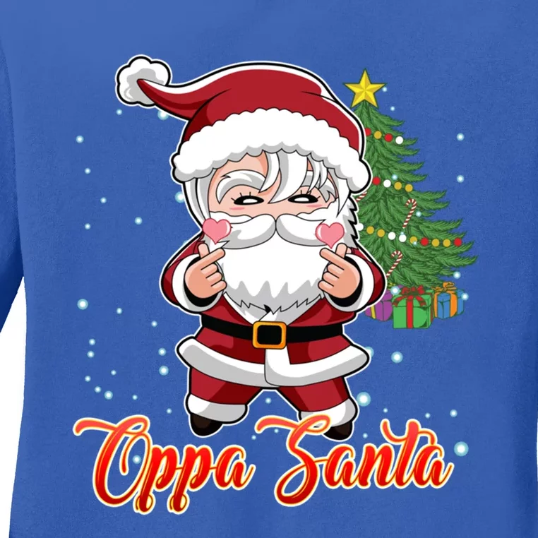 Funny K Pop Christmas K Pop Santa Gift Ladies Long Sleeve Shirt