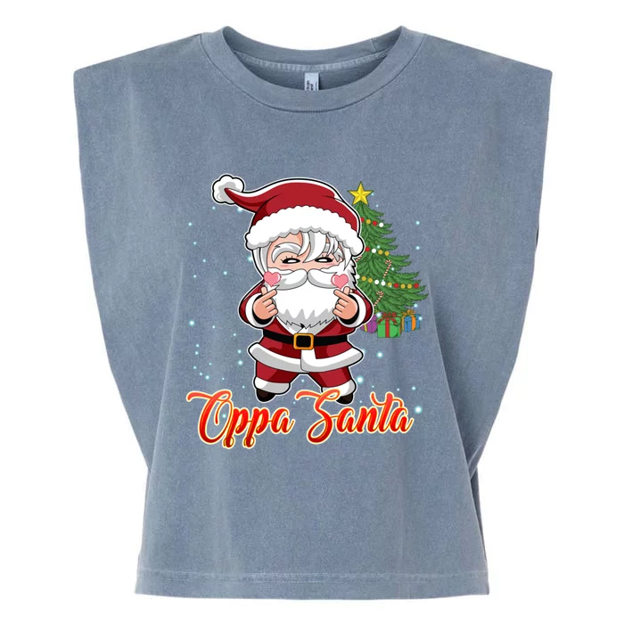 Funny K Pop Christmas K Pop Santa Gift Garment-Dyed Women's Muscle Tee